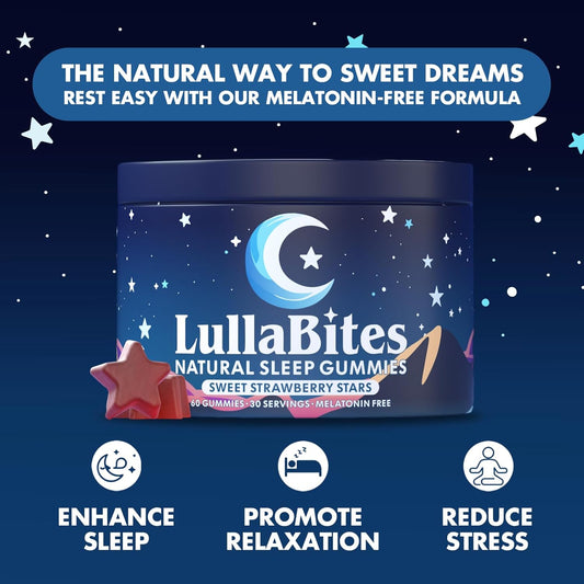 - Natural Sleep Gummies - Made in USA - with 5-HTP, L-Theanine, Magnesium & Valerian Root - Melatonin Free - Vegan - Halal - Sugar, Gluten Free - Sweet Strawberry - 60 Gummies - 30 Servings
