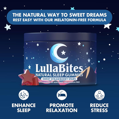 - Natural Sleep Gummies - Made in USA - with 5-HTP, L-Theanine, Magnesium & Valerian Root - Melatonin Free - Vegan - Halal - Sugar, Gluten Free - Sweet Strawberry - 60 Gummies - 30 Servings